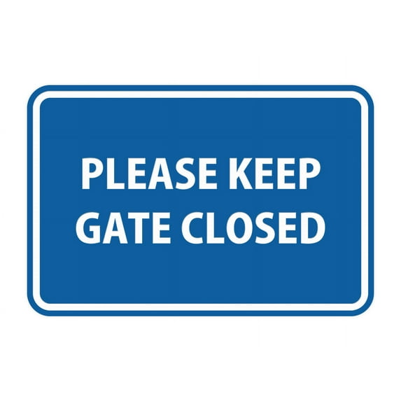 Classic Framed Please Keep Gate Closed (Blue) - Medium