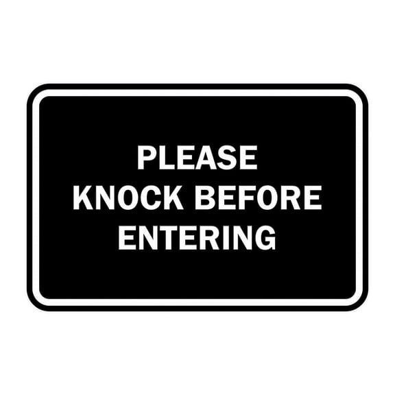 Classic Framed Please Knock Before Entering (Black) - Small