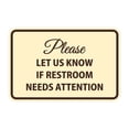 thumbnail image 1 of Classic Framed Please Let Us Know If Restroom Needs Attention Sign (Ivory/Dark Brown) - Medium, 1 of 1