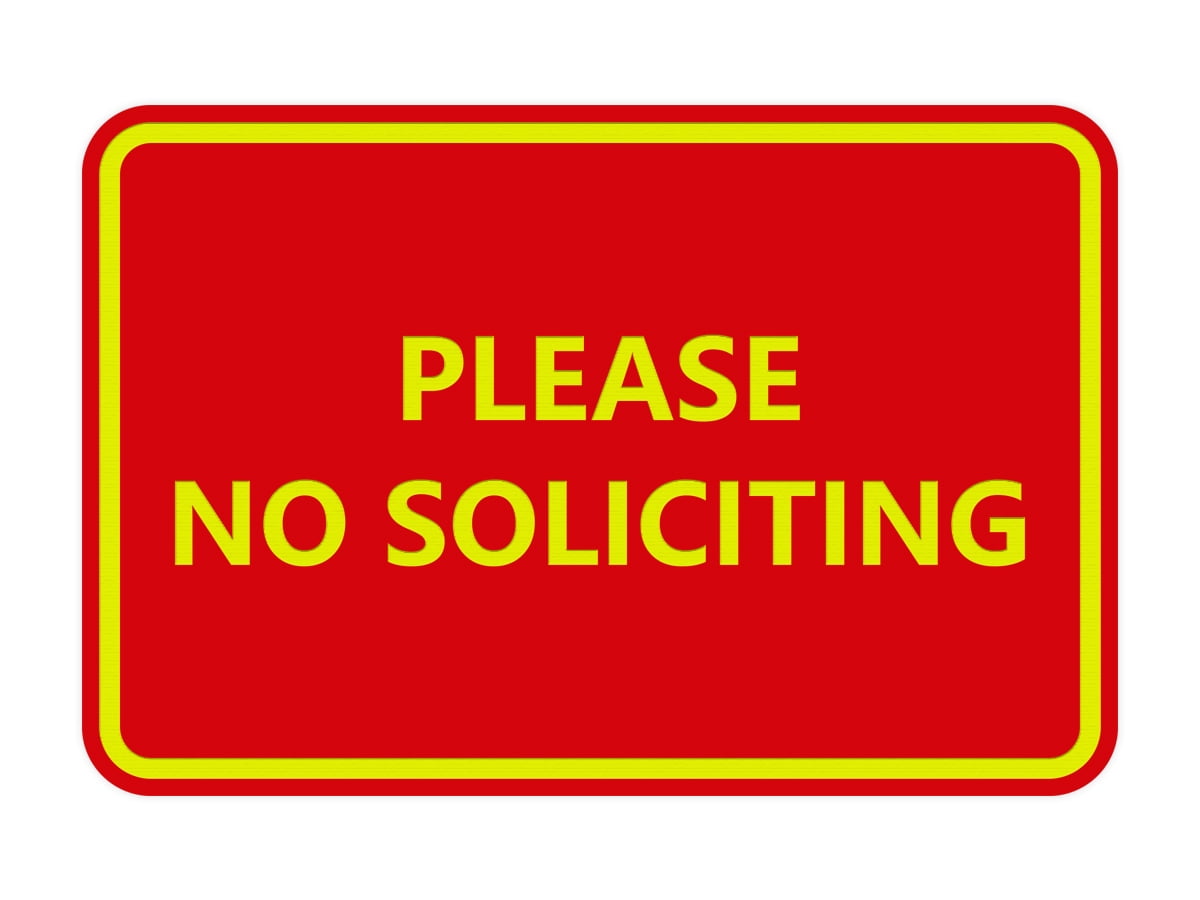 Classic Framed Please No Soliciting Sign (Red/Yellow) - Large - Walmart.com