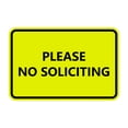 thumbnail image 1 of Classic Framed Please No Soliciting Sign (Yellow / Black) - Medium, 1 of 1