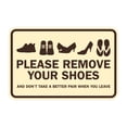 thumbnail image 1 of Classic Framed Please Remove Your Shoes Sign (Ivory/Dark Brown) - Large, 1 of 1