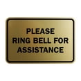 thumbnail image 1 of Classic Framed Please Ring Bell For Assistance Sign (Brushed Gold) - Large, 1 of 1