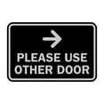Classic Framed Please Use Other Door Right Arrow Sign (Black / Silver ...