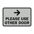 thumbnail image 1 of Classic Framed Please Use Other Door Right Arrow Sign (Lt Gray) - Small, 1 of 1