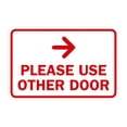 thumbnail image 1 of Classic Framed Please Use Other Door Right Arrow Sign (White/Red) - Medium, 1 of 1
