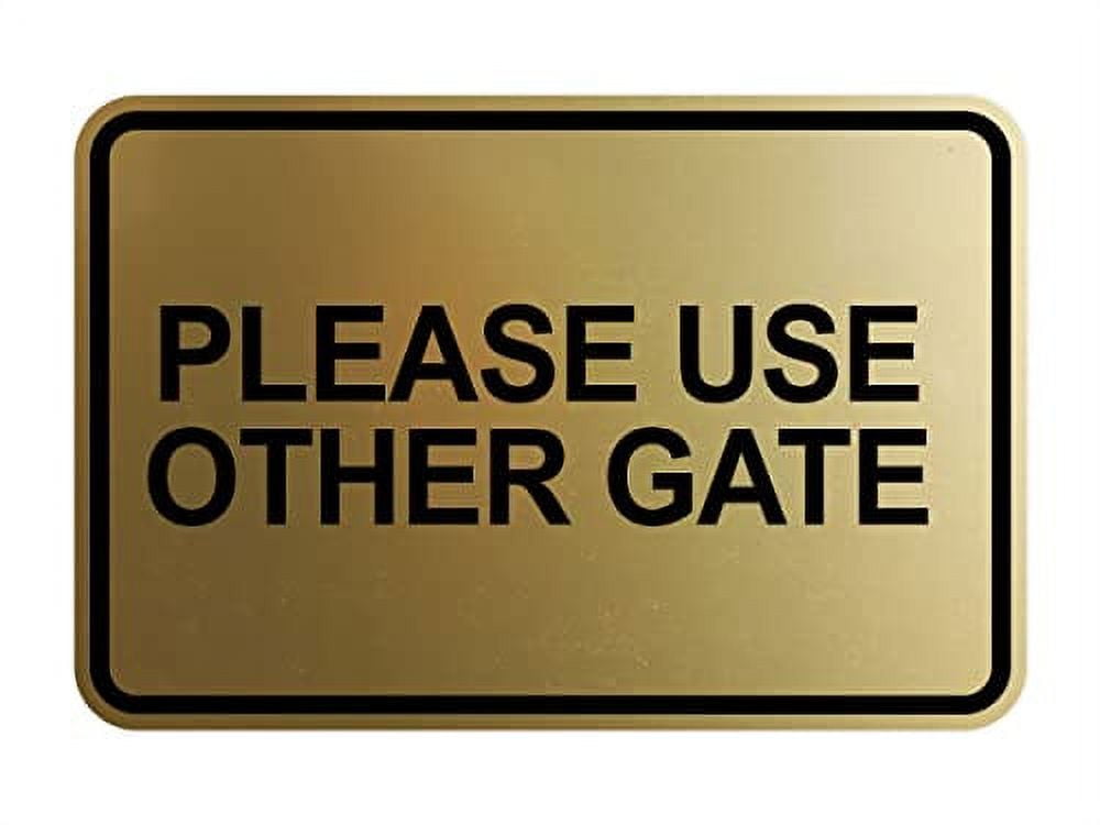 Classic Framed Please Use Other Gate Sign (Brushed Gold) Small