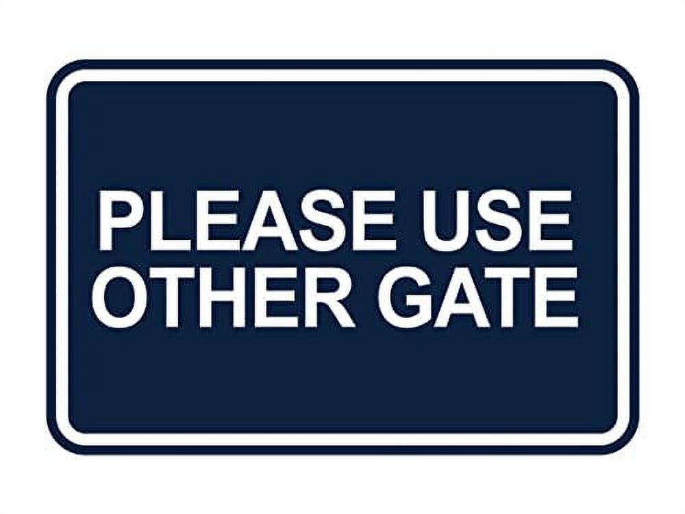 Classic Framed Please Use Other Gate Sign (Navy Blue/White) Medium