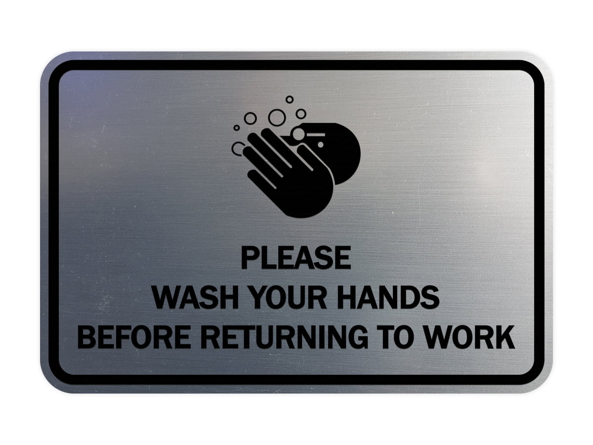 Classic Framed Please Wash Your Hands Sign (Brushed Silver) - Small ...