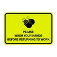 thumbnail image 1 of Classic Framed Please Wash Your Hands Sign (Yellow / Black) - Large, 1 of 1