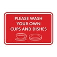 thumbnail image 1 of Classic Framed Please Wash Your Own Cups and Dishes Sign (Red) - Large, 1 of 7