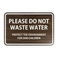 thumbnail image 1 of Classic Framed Please do Not Waste Water Sign (Walnut) - Large, 1 of 1