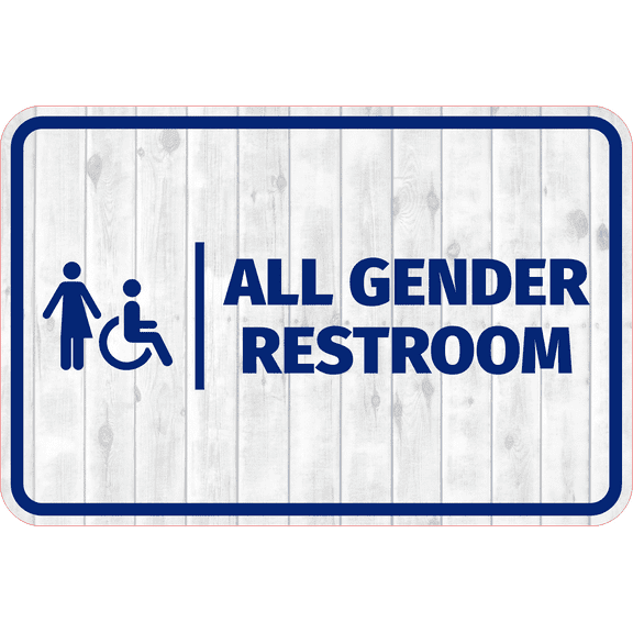 Classic Framed Plus All Gender Restroom Wall or Door Sign Easy Installation | Business & Public Bathroom Signs - Large