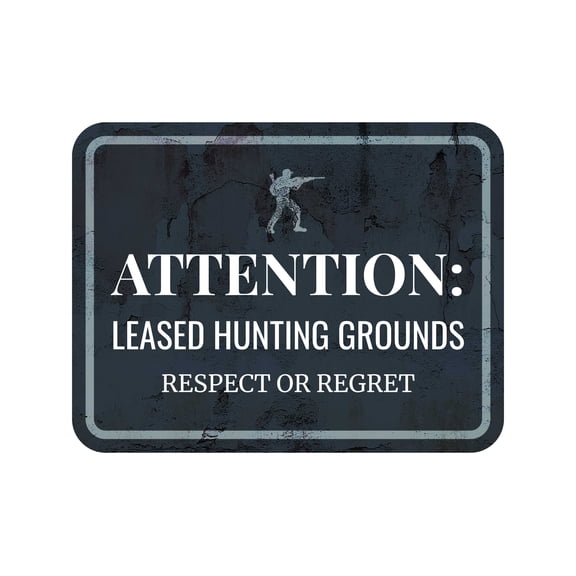 Classic Framed Plus Attention: Leased Hunting Grounds – Respect or Regret Door or Wall Sign | Hunting & Outdoor Decor - Small