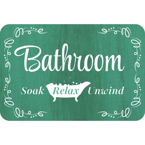 Classic Framed Plus Bathroom Soak Relax Unwind Wall or Door Sign | Home Bathroom Decor -Small