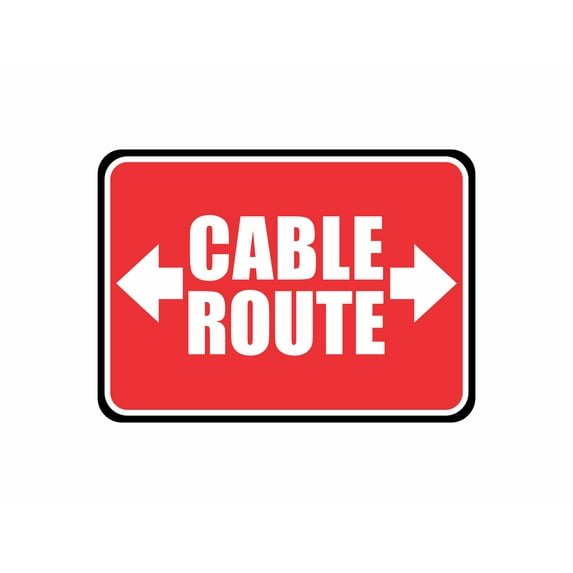 Classic Framed Plus Cable Route Door or Wall Sign | Business Protection Construction Site Warehouse & Shop Area -Small