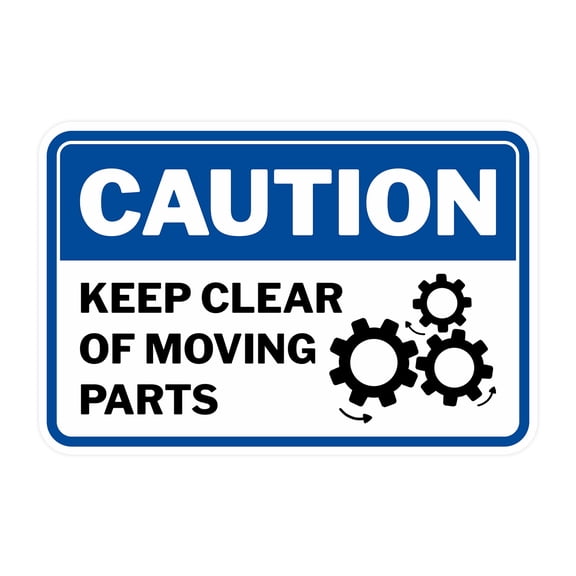 Classic Framed Plus Caution Keep Clear Of Moving Parts Wall or Door Sign | Workplace Safety Compliance Signs -Small