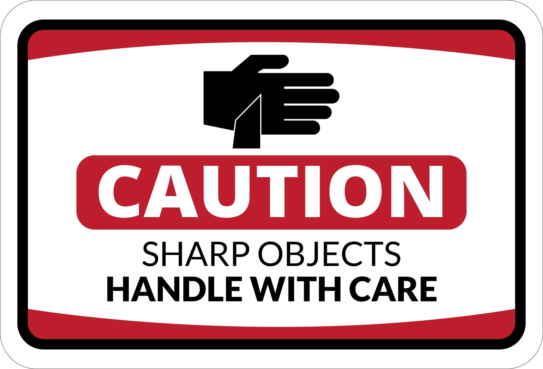 Classic Framed Plus Caution Sharp Objects Handle with Care Door or Wall ...