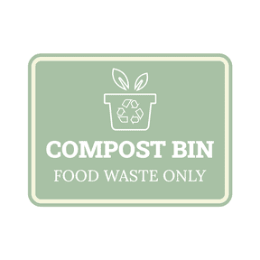 Classic Framed Plus Compost Bin – Food Waste Only Door or Wall Sign | Waste Disposal Etiquette - Small