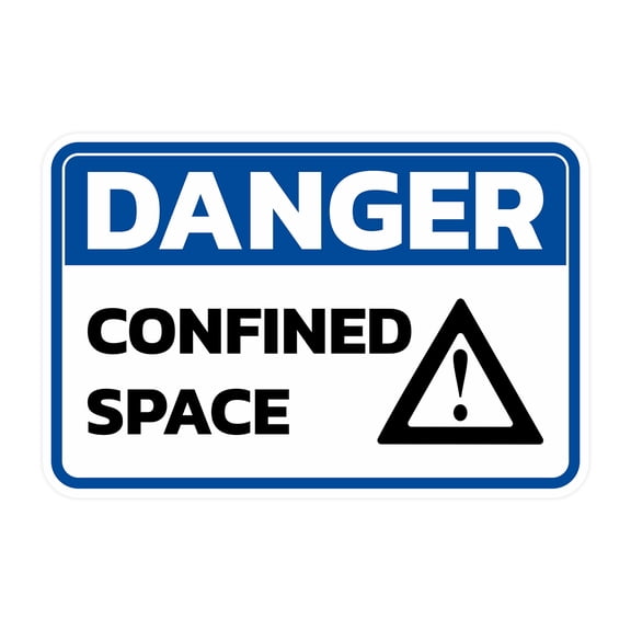 Classic Framed Plus Danger Confined Space Wall or Door Sign | Workplace Safety Compliance Signs -Small