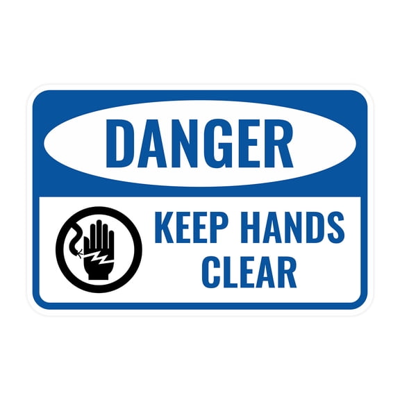 Classic Framed Plus Danger Keep Hands Clear Wall or Door Sign | Workplace Safety Compliance Signs -Small