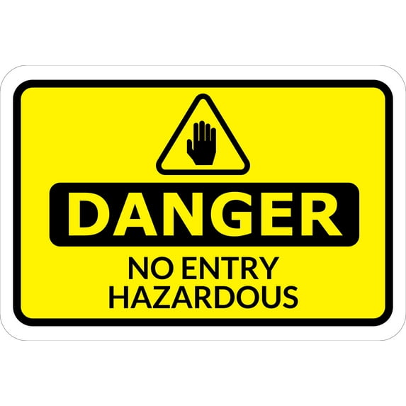 Classic Framed Plus Danger No Entry Hazardous Door or Wall Sign | Workplace Health and Safety Warning Signage - Large