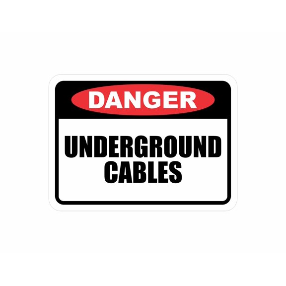 Classic Framed Plus Danger Underground Cable Door or Wall Sign | Business Protection Construction Site Warehouse & Shop Area -Small