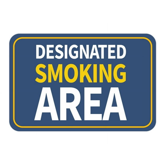 Classic Framed Plus Designated Smoking Area Door or Wall Sign | Warning Signage - Large