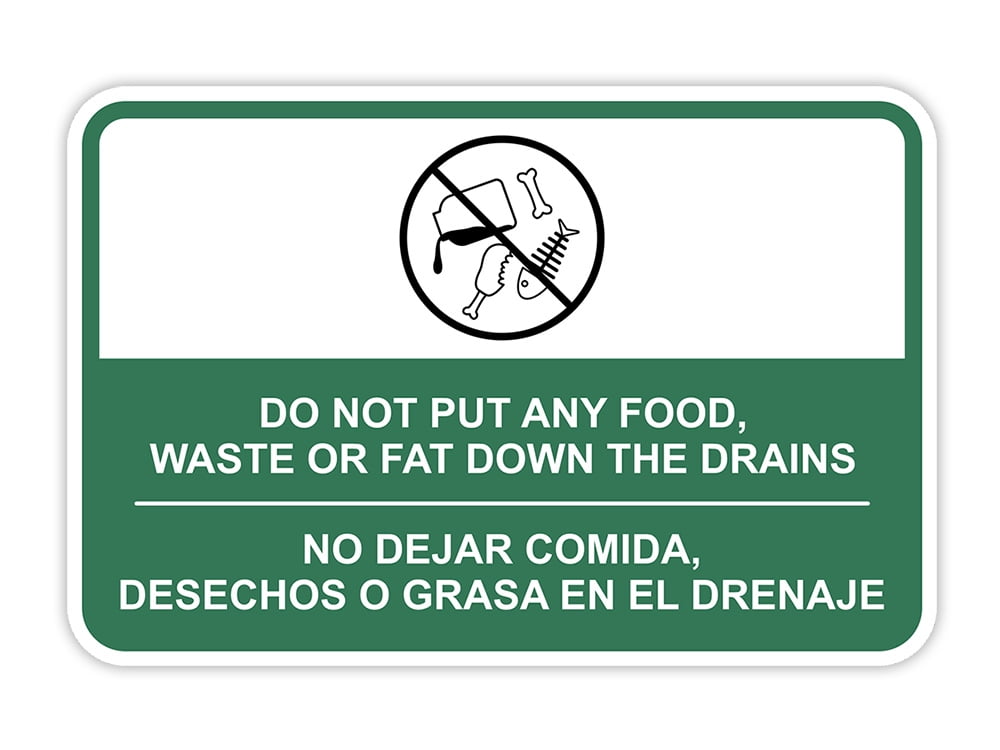 Classic Framed Plus Do Not Put Any Food, Waste or Fat Down The Drains
