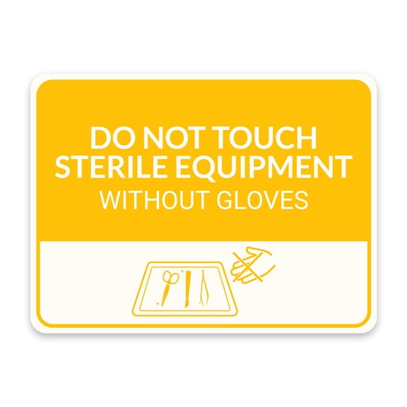 Classic Framed Plus Do Not Touch Sterile Equipment Without Gloves Door or Wall Sign | Hygiene and Safety Signage - Small