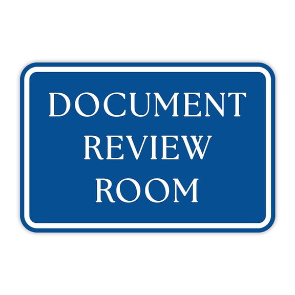 Classic Framed Plus Document Review Room Door or Wall Sign | Court Rooms - Small