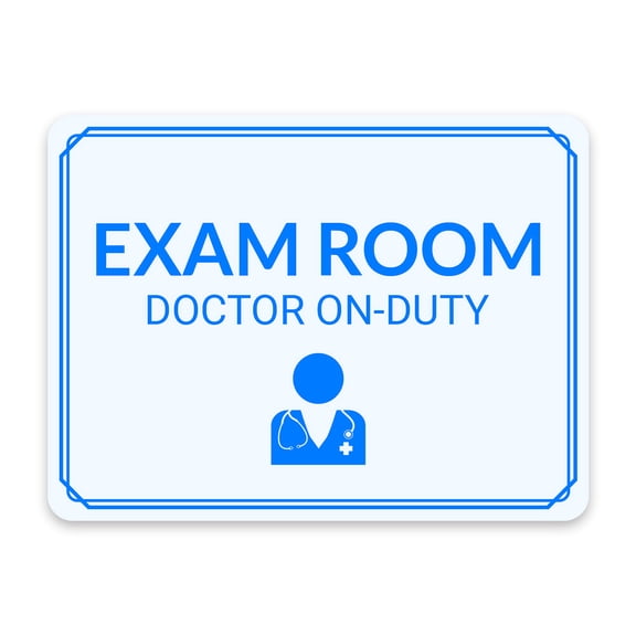Classic Framed Plus Exam Room – Doctor On-Duty Door or Wall Sign | Hygiene and Safety Signage - Small