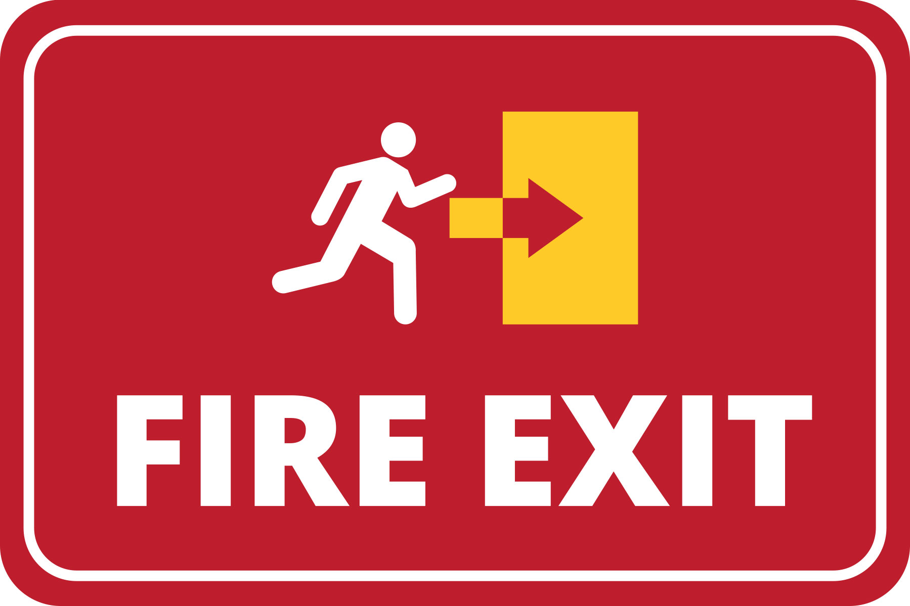 Classic Framed Plus Fire Exit Wall Or Door Sign Workplace Health And 