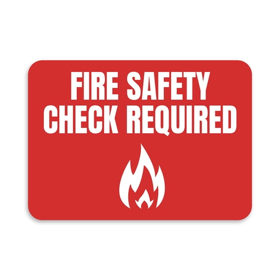Classic Framed Plus Fire Safety Check Required Door or Wall Sign | Safety and Maintenance - Small