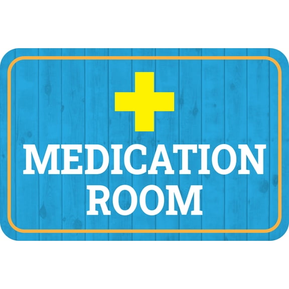Classic Framed Plus Medication Room Wall or Door Sign | Directional Medical Signage -Small