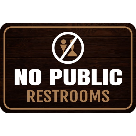 Classic Framed Plus No Public Restrooms Wall or Door Sign | Office & Workspace Bathroom Signage - Medium