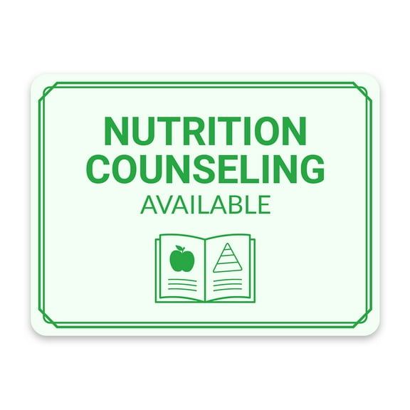 Classic Framed Plus Nutrition Counseling Available Door or Wall Sign | Hygiene and Safety Signage - Small