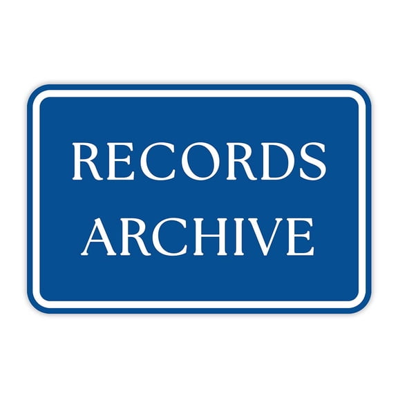 Classic Framed Plus Records Archive Door or Wall Sign | Court Rooms - Small