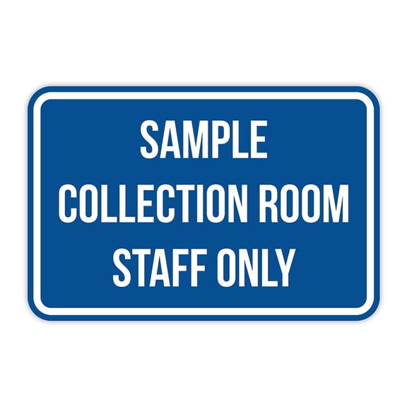 Classic Framed Plus Sample Collection Room Staff Only Door or Wall Sign | Medical Specialism Rooms - Small