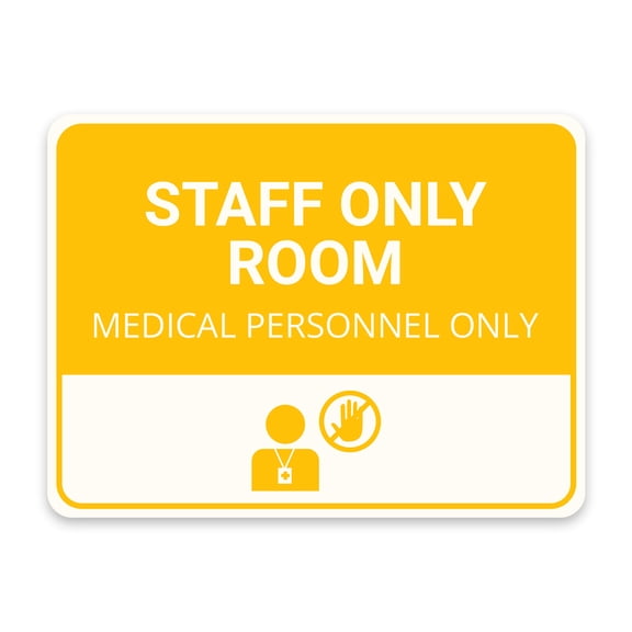 Classic Framed Plus Staff Only Room – Medical Personnel Only Door or Wall Sign | Hygiene and Safety Signage - Small