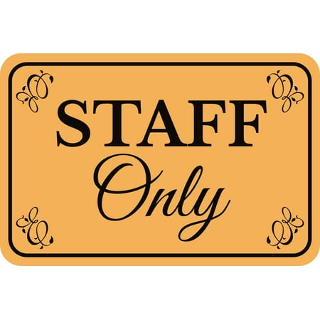 Classic Framed Plus Staff Only Wall or Door Sign | Health And Safety Office Signage - Large