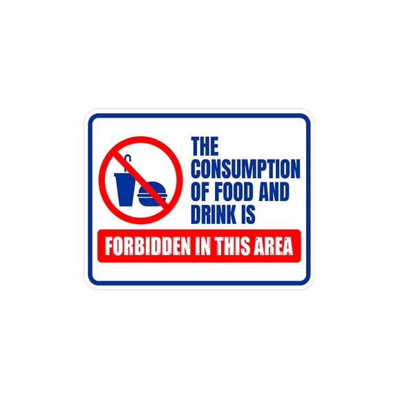 Classic Framed Plus The Consumption Of Food And Drink Is Forbidden In This Area Door or Wall Sign - Small