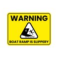 thumbnail image 1 of Classic Framed Plus Warning Boat Ramp Is Slippery Door or Wall Sign | Boats & Yachts Signage -Small, 1 of 8