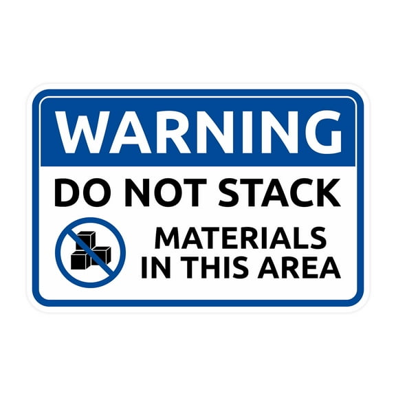 Classic Framed Plus Warning Do Not Stack Materials In This Area Wall or Door Sign | Workplace Safety Compliance Signs - Large