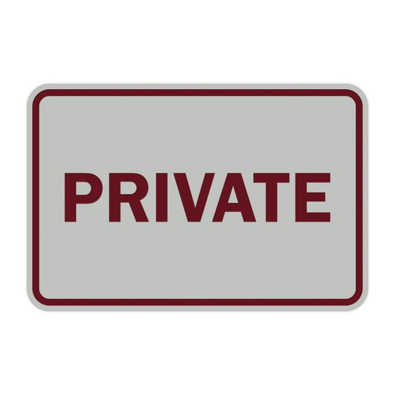Classic Framed Private (Light Grey / Burgundy) - Small