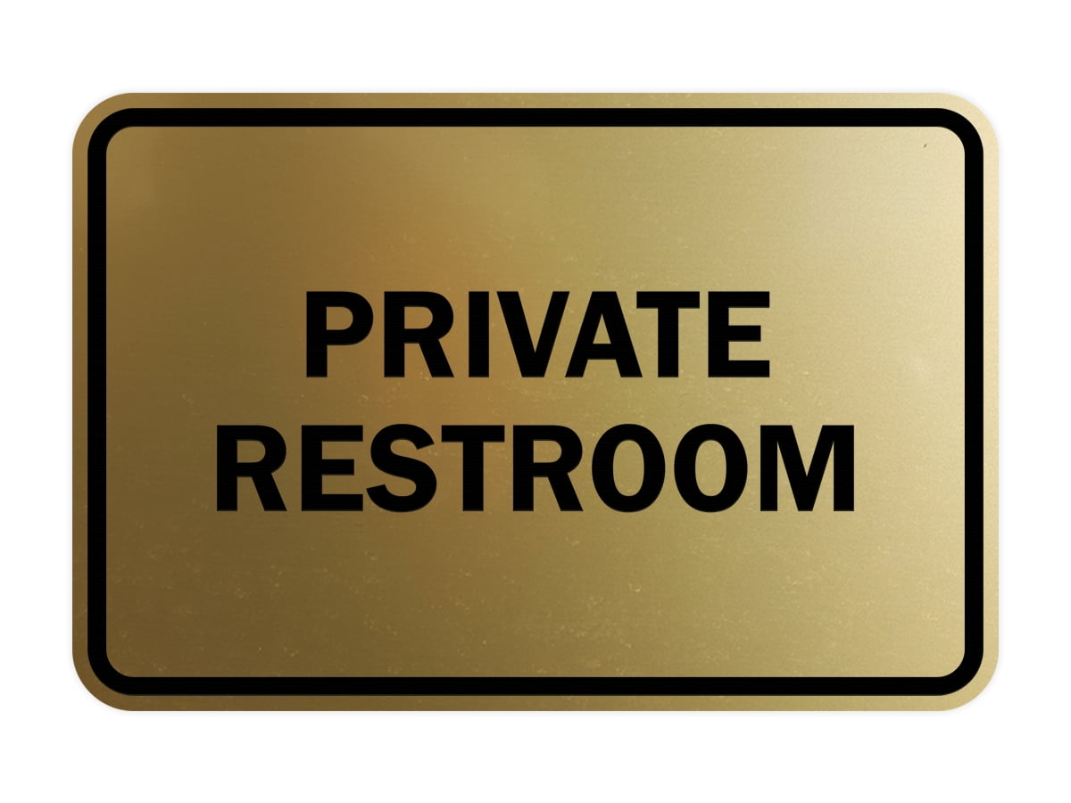 Classic Framed Private Restroom Sign (Brushed Gold) Large