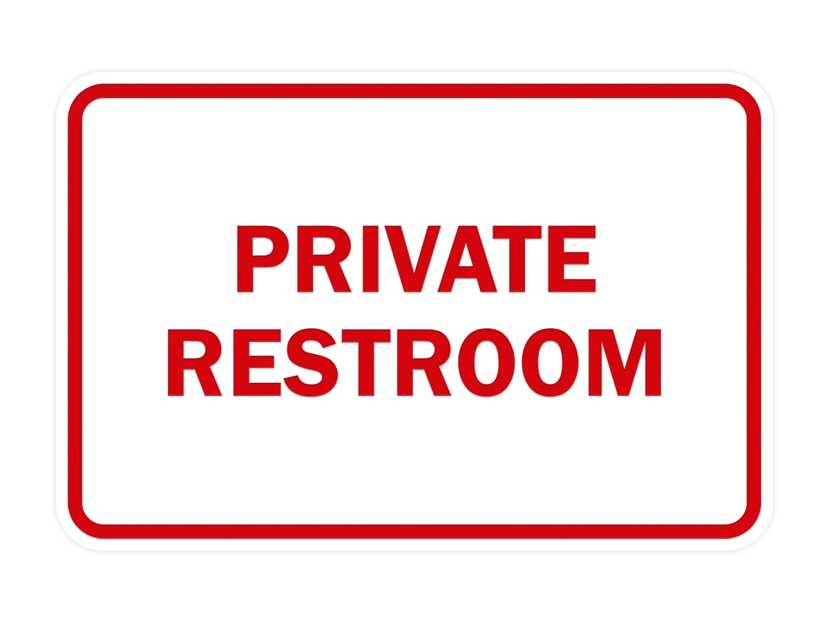 Classic Framed Private Restroom Sign (White/Red) Medium