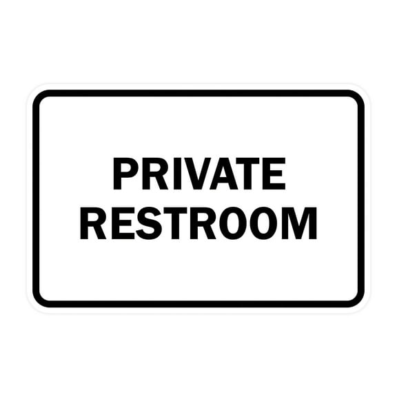 Classic Framed Private Restroom Sign (White) - Small