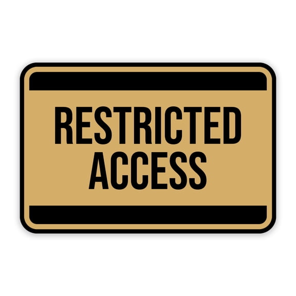 Classic Framed Restricted Access Sign (Black) - Medium