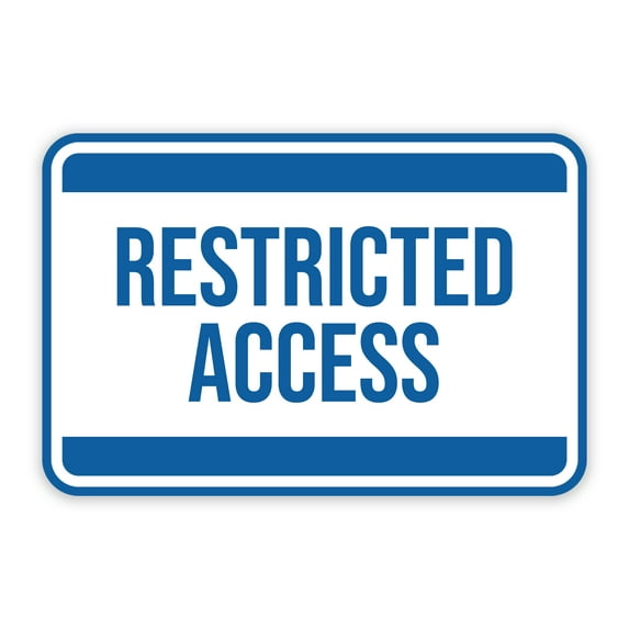Classic Framed Restricted Access Sign (Brushed Gold) - Large